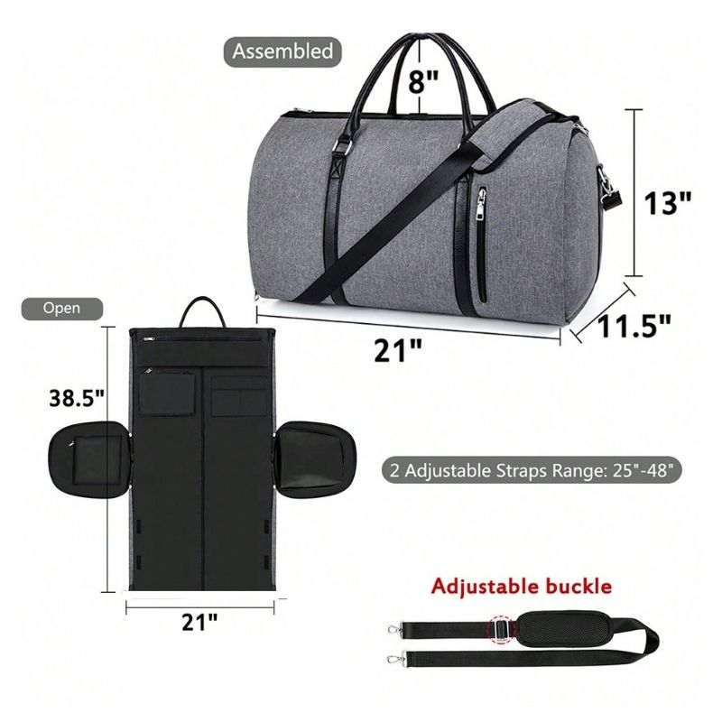 Convertible Garment Bag All in 1 PU Leather