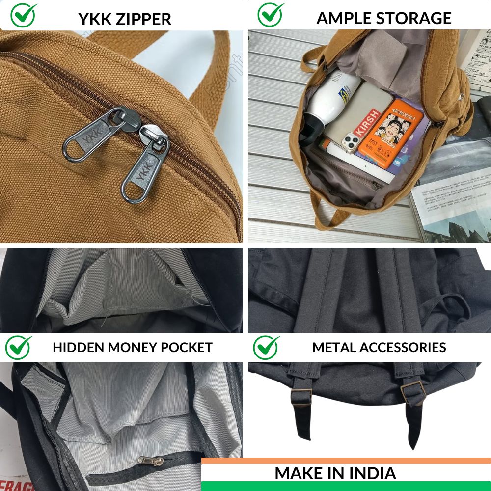 Canvas School Laptop Bag for Men Women