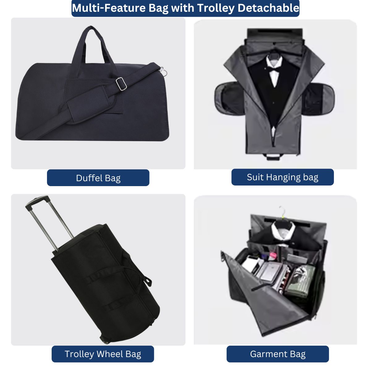 Fuoco Convertible Rolling Garment Bag