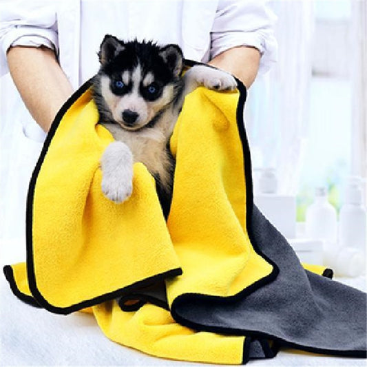 Dog Pets Absorbent Microfiber Bathing Towel